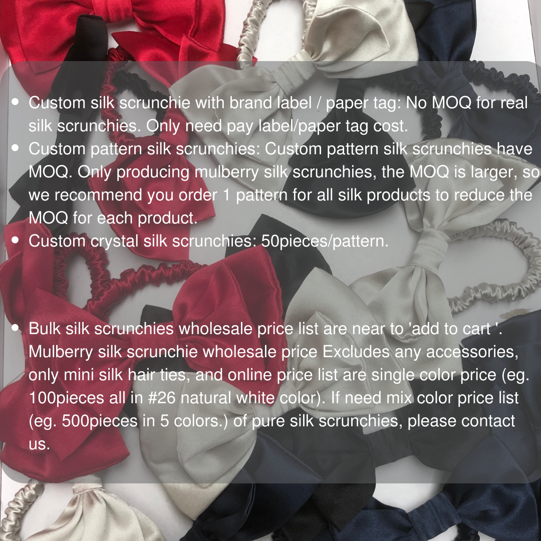 Custom Silk Scrunchie with Bowknot丨Custom Brand