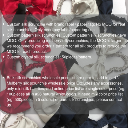 Custom Silk Scrunchie with Bowknot丨Custom Brand