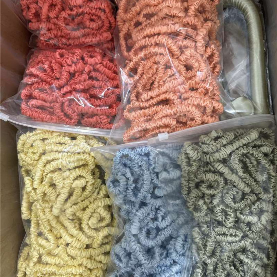 Mini Silk Scrunchies Wholesale - Mix Colors & Fixed Fee