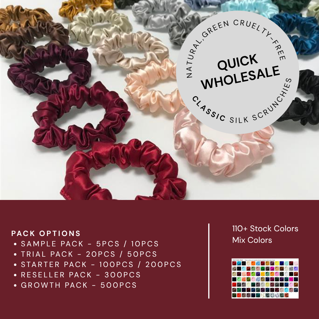 Classic Silk Scrunchie Wholesale - Mix Colors & Fixed Fee - Ready to Order