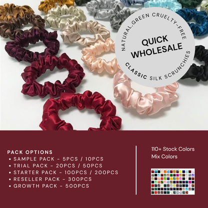 Classic Silk Scrunchie Wholesale - Mix Colors & Fixed Fee - Ready to Order