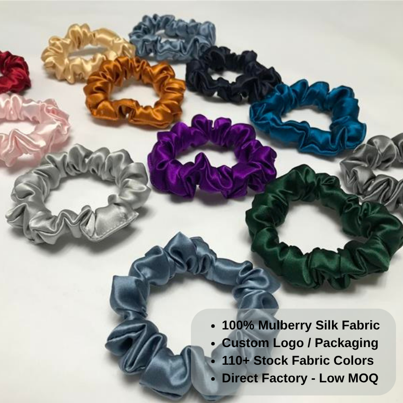 Classic size silk scrunchie for all hair types