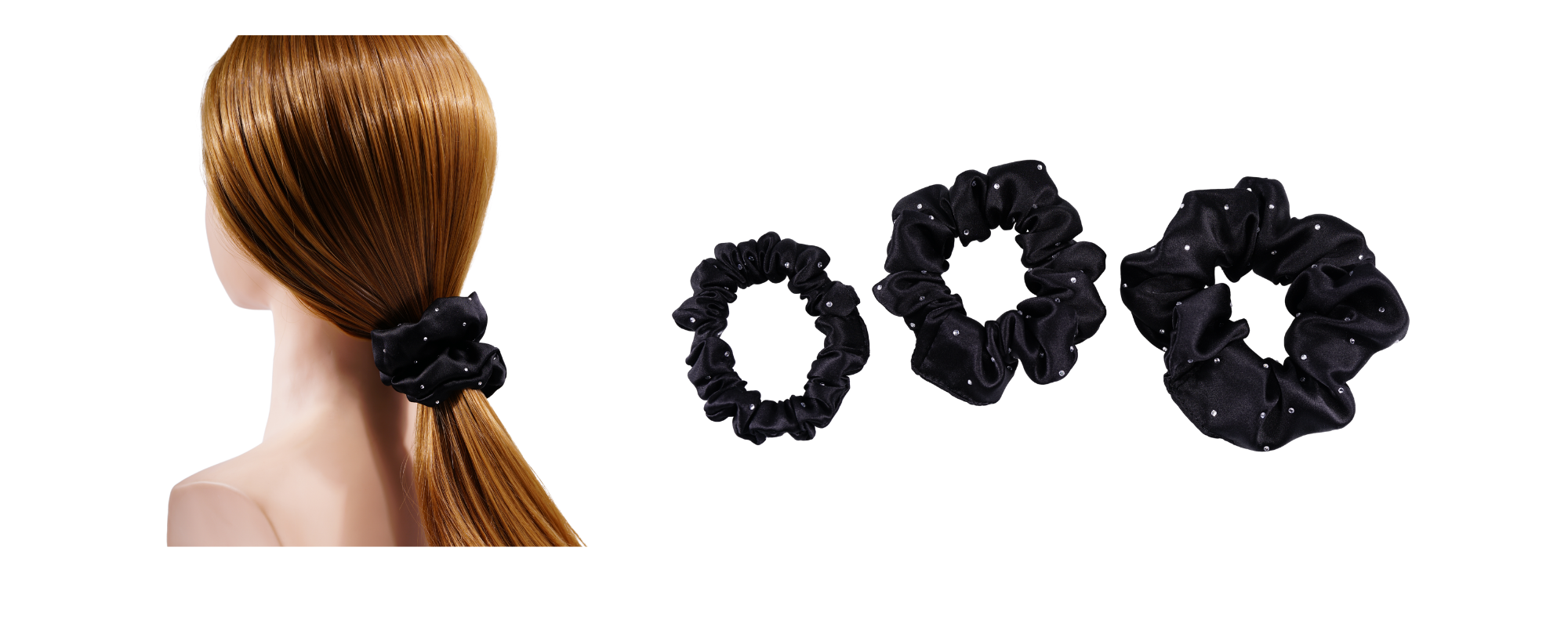 crystal silk scrunchies custom wholesale low MOQ