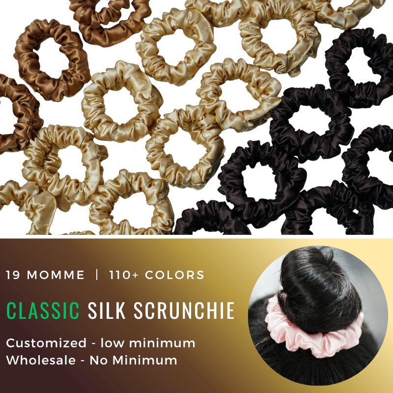 Custom classic silk scrunchie with logo