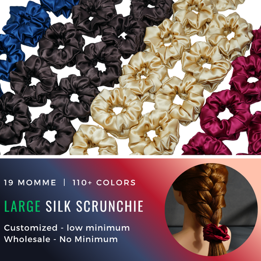 Custom large silk scrunchie with logo