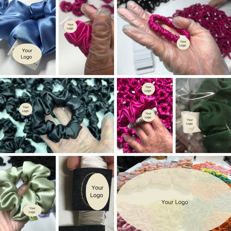 Custom Label for silk scrunchie