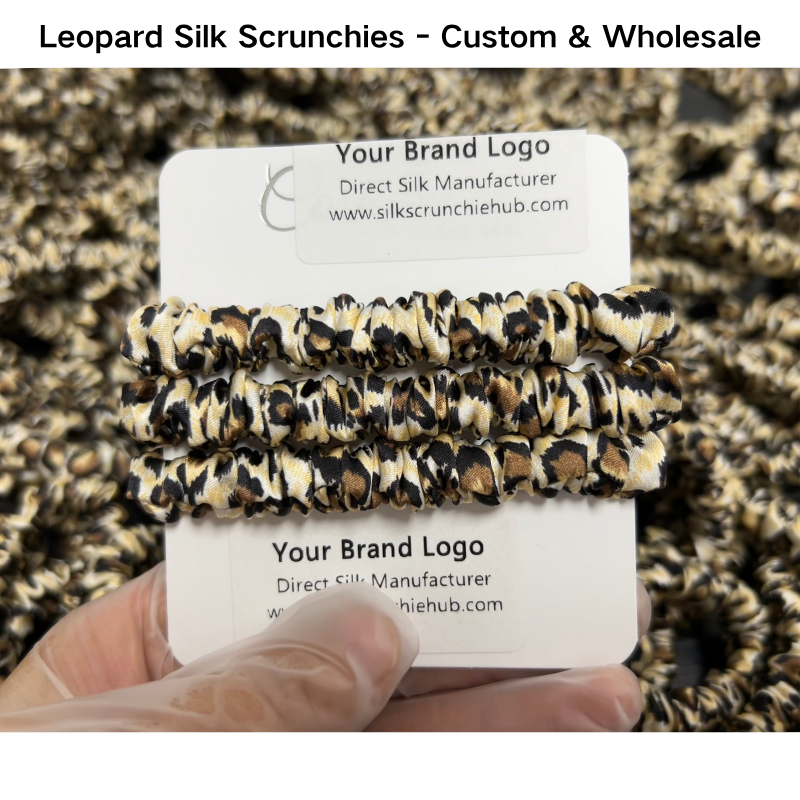 Leopard Silk Scrunchie Skinny - Custom & Wholesale
