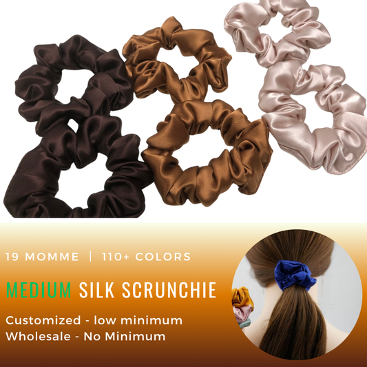 Custom medium silk scrunchie with logo