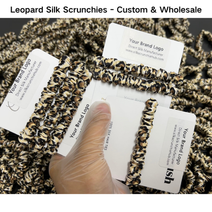 Leopard Silk Scrunchie Skinny - Custom & Wholesale
