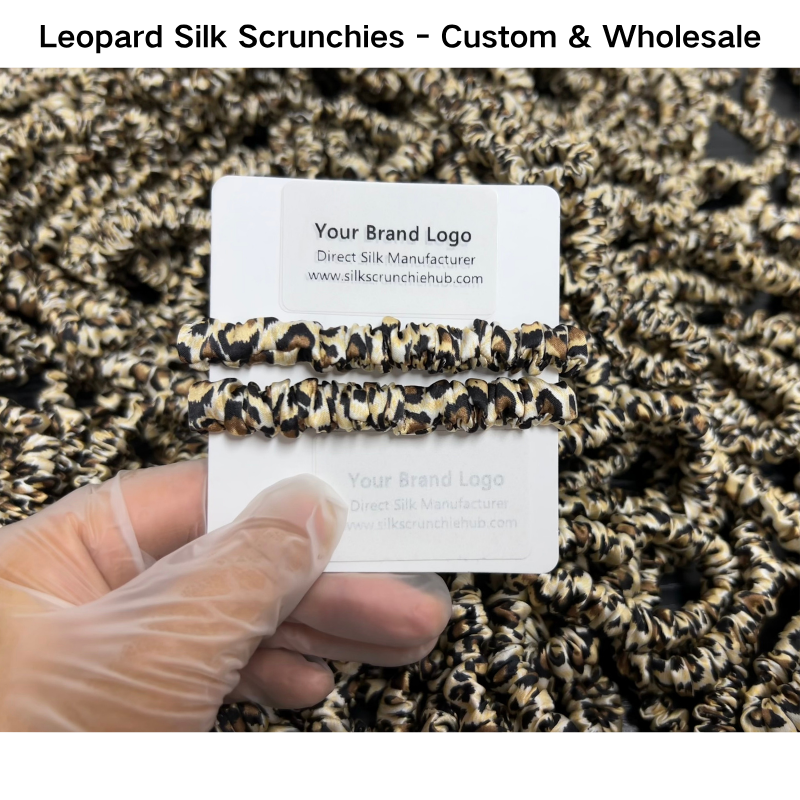 Leopard Silk Scrunchie Skinny - Custom & Wholesale