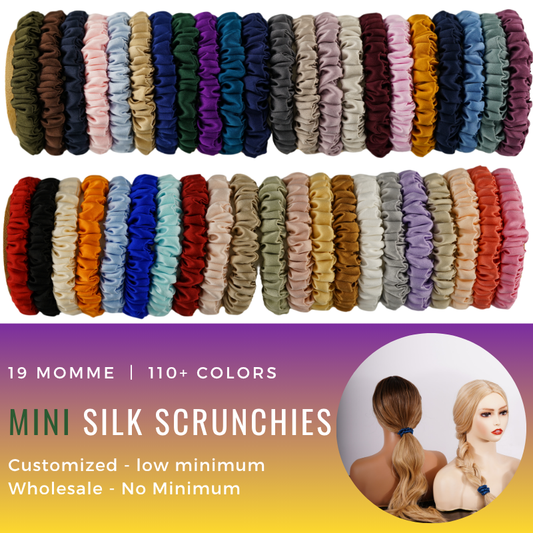 Custom silk hair ties private label service