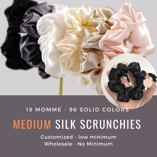 Custom Silk Scrunchie Medium丨Custom Brand