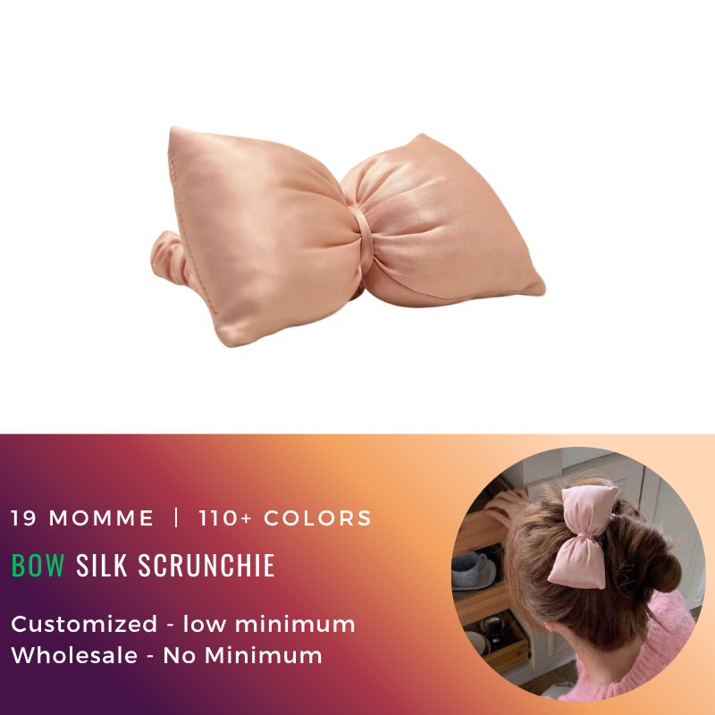 Custom Mini Silk Scrunchie with Bow