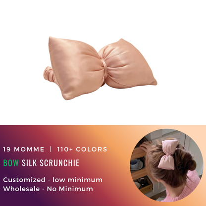 Custom Mini Silk Scrunchie with Bow