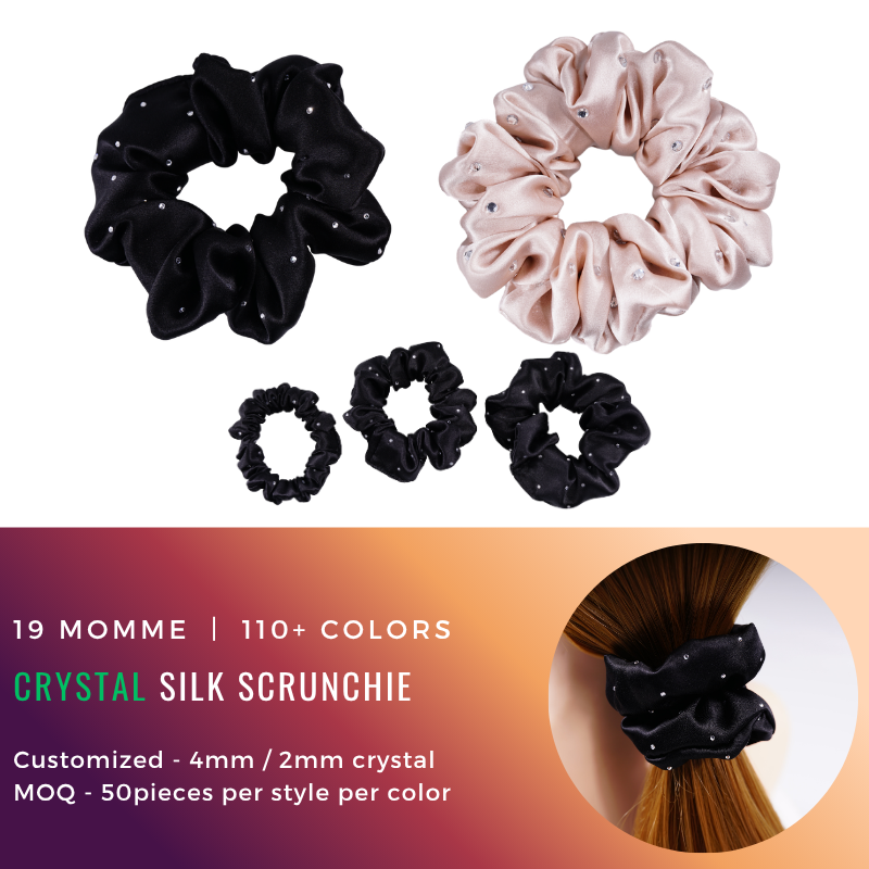 Custom Crystal Silk Scrunchie丨Custom Brand & Bulk Wholesale