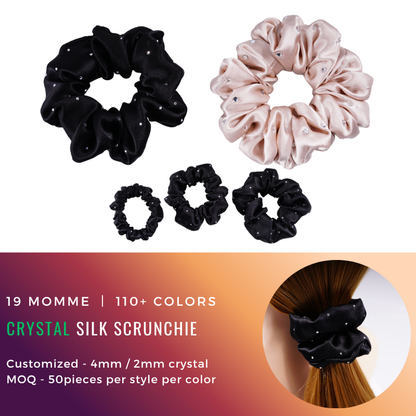 Custom Crystal Silk Scrunchie丨Custom Brand & Bulk Wholesale