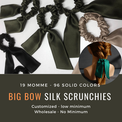 Custom Silk Ribbon Scrunchie (Big Bow)丨Custom Brand