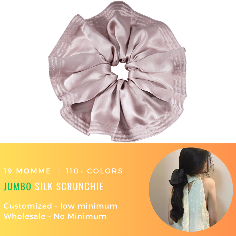 Custom Silk Scrunchie Jumbo丨Custom Brand & Bulk Wholesale