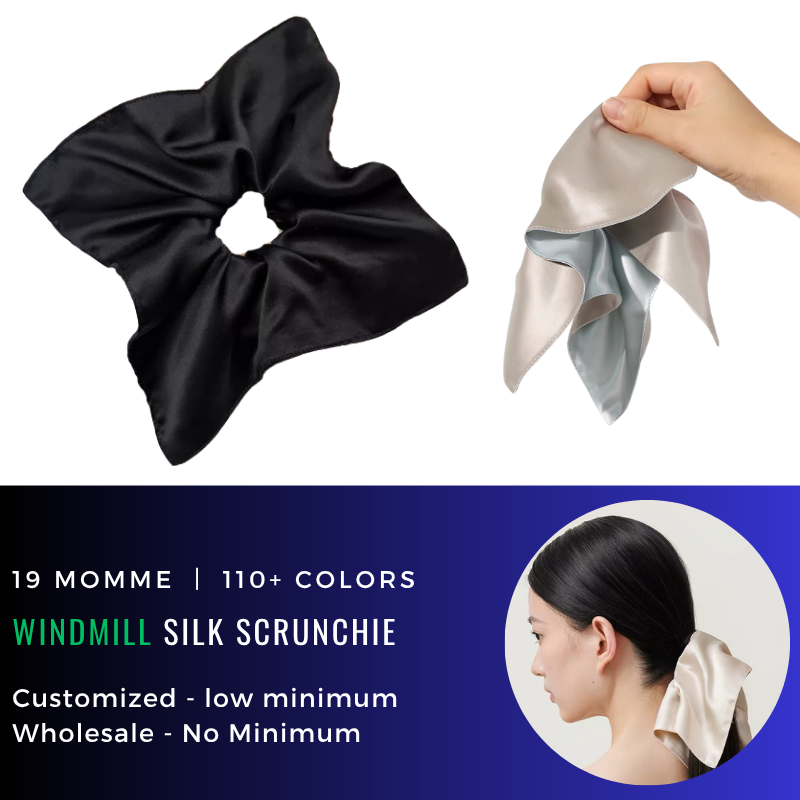 Custom Silk Scrunchie Windmill丨Custom Brand & Bulk Wholesale