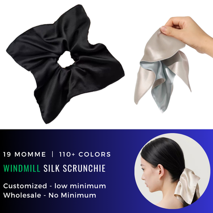 Custom Silk Scrunchie Windmill丨Custom Brand & Bulk Wholesale