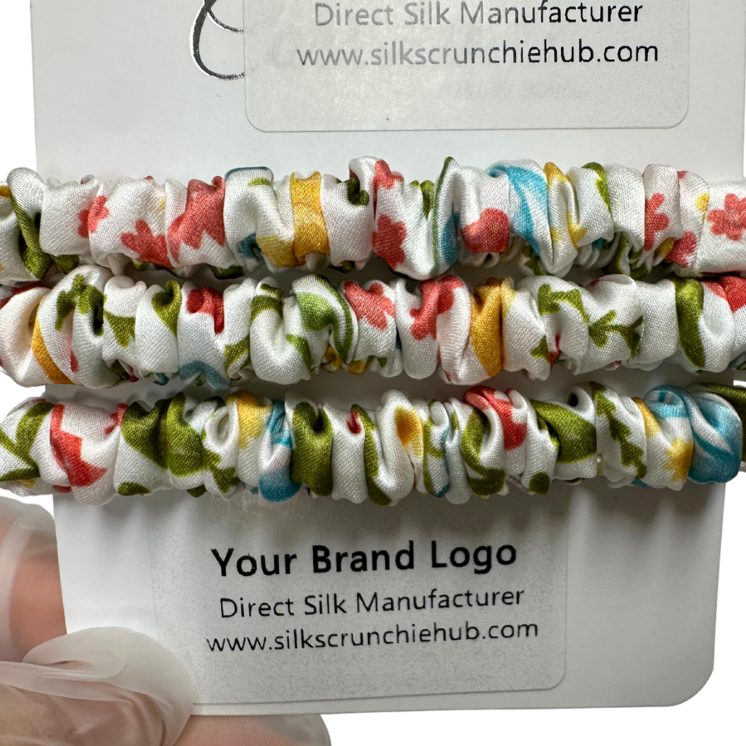 Summer Garden Silk Scrunchie Skinny Wholesale