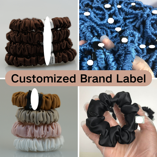Custom Brand Label for Silk Hair Scrunchie
