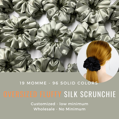 Custom Silk Scrunchie Oversize Fluffy丨Custom Brand