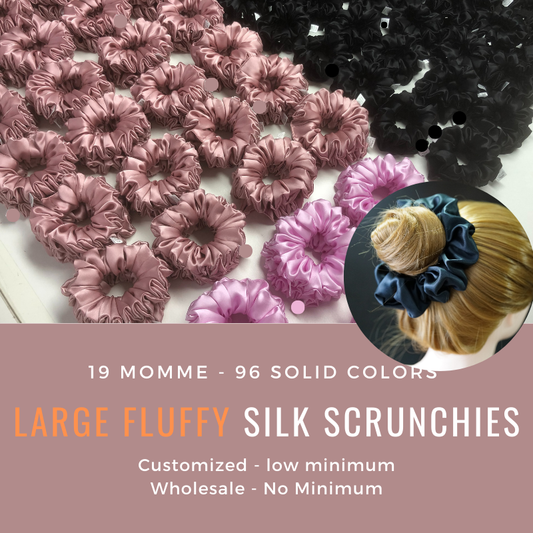 Custom Silk Scrunchie Large Fluffy丨Custom Brand