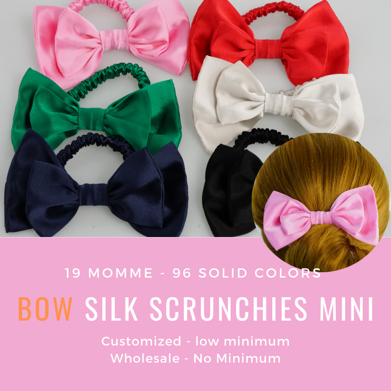 Custom Silk Scrunchie with Bowknot丨Custom Brand