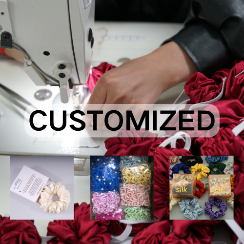 customized silk scrunchie low minimum, custom brand/package/pattern