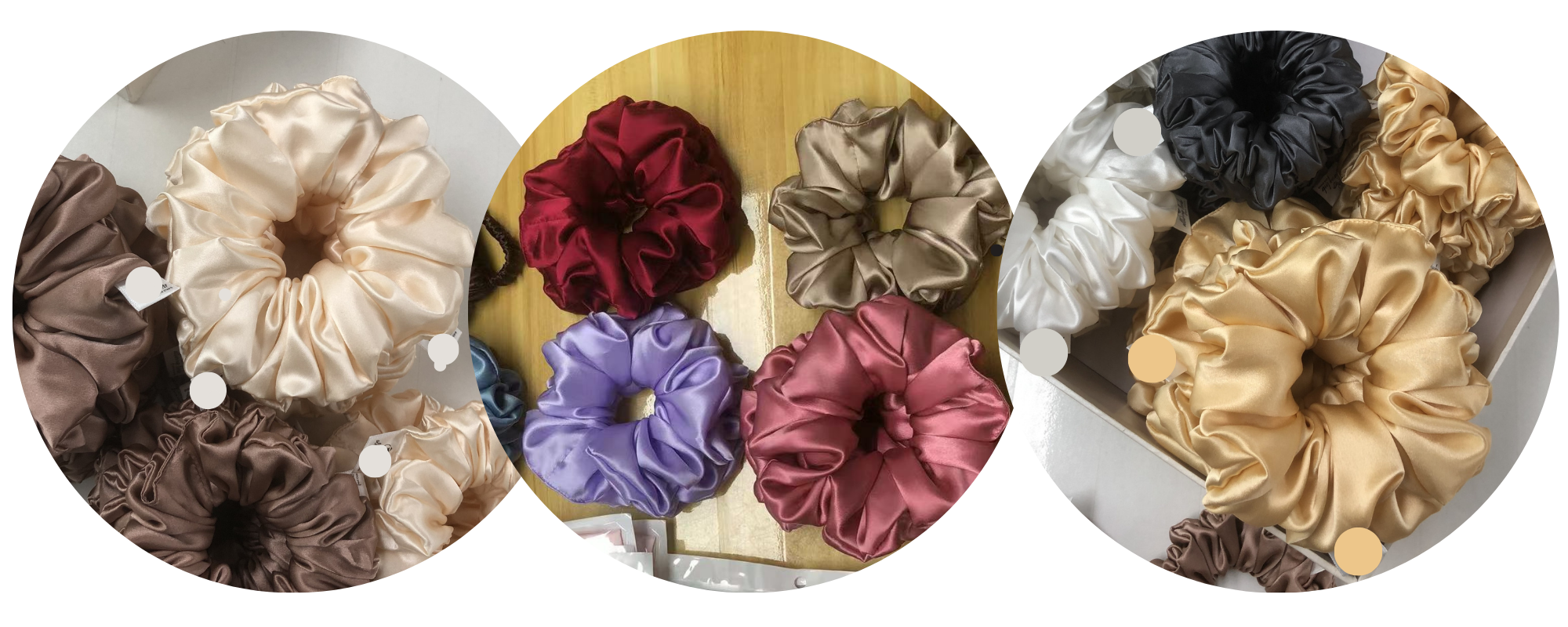 extra large silk scrunchies wholesale custom, 1 piece wholesale, custom brand low MOQ
