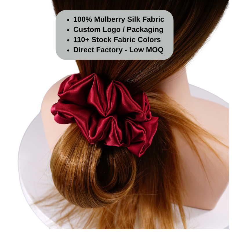 Bulk fluffy silk scrunchies