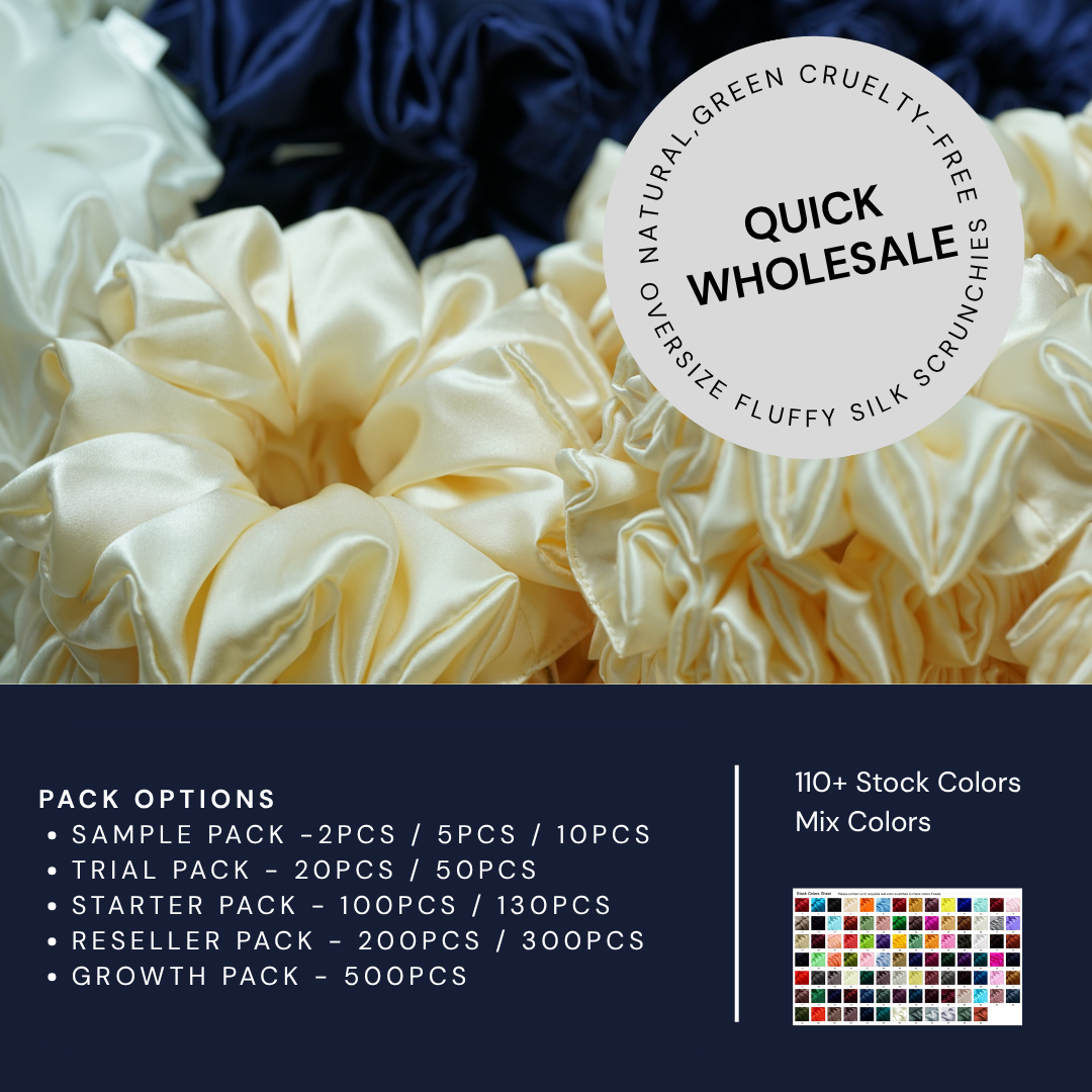 Fluffy Oversized Silk Scrunchie Wholesale - Mix Colors & Fixed Fee - Ready to Order
