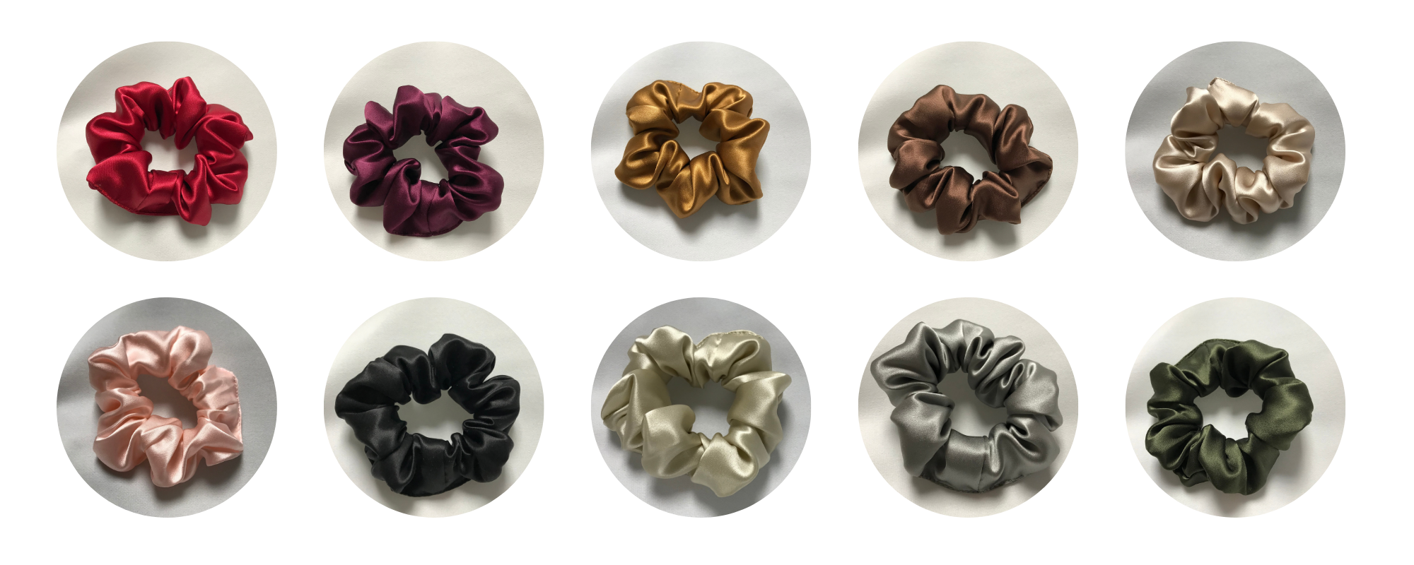 Large silk scrunchies wholesale custom, 1 piece wholesale, custom brand low MOQ
