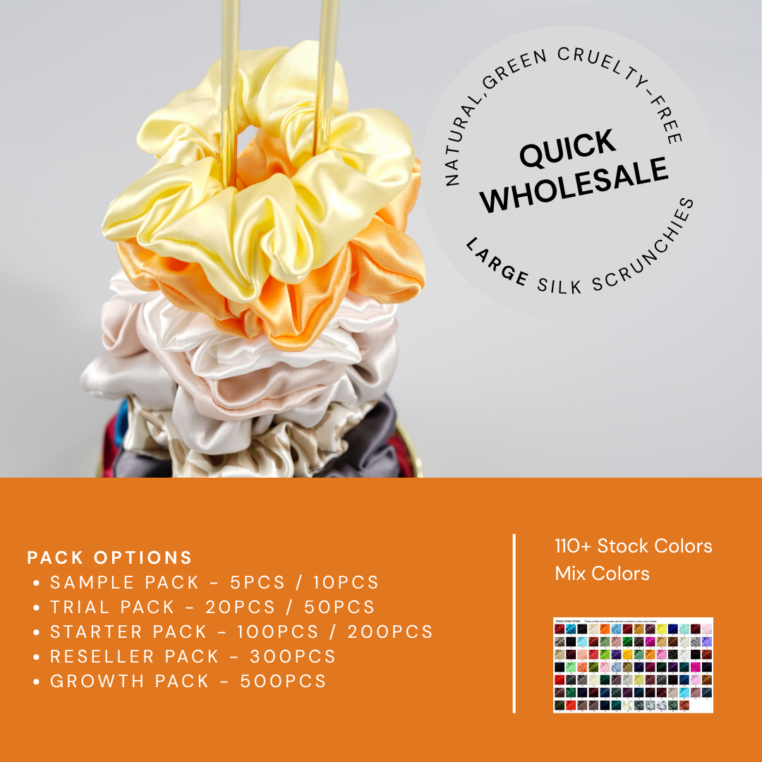 Large Silk Scrunchie Wholesale - Mix Colors & Fixed Fee - Ready to Order