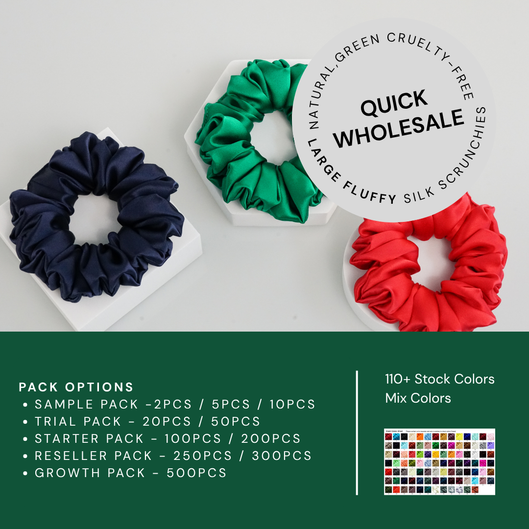 Fluffy Large Silk Scrunchie Wholesale - Mix Colors & Fixed Fee - Ready to Order