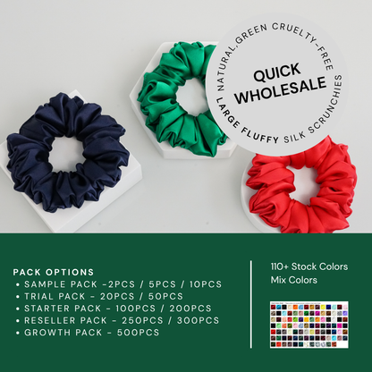 Fluffy Large Silk Scrunchie Wholesale - Mix Colors & Fixed Fee - Ready to Order