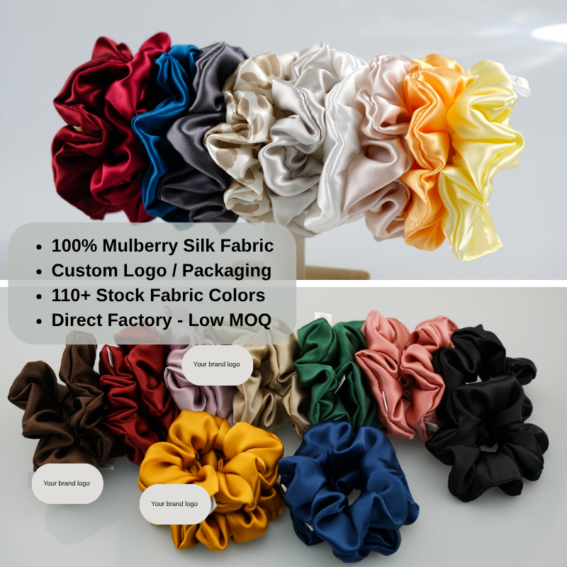 Bulk large silk scrunchies supply