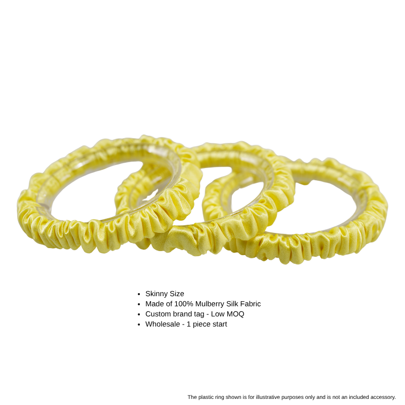 lemon skinny silk scrunchie wholesale bulk for hair brands