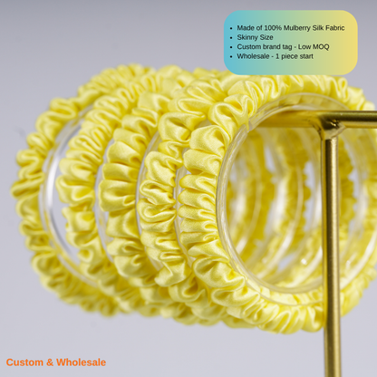 lemon silk skinny scrunchie supplier factory direct