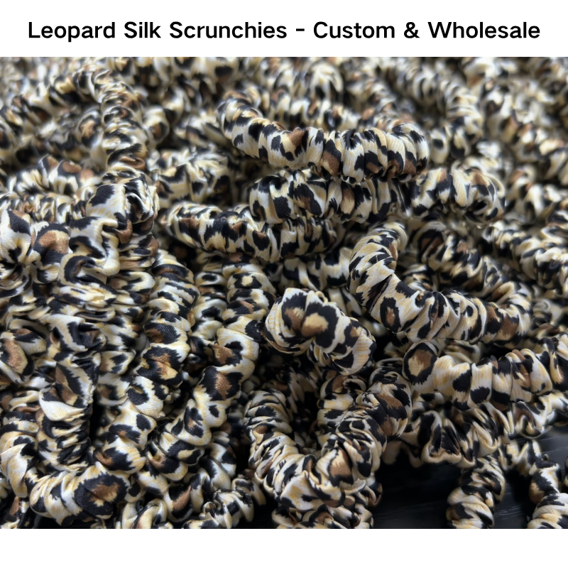 Leopard Silk Scrunchie Skinny - Custom & Wholesale