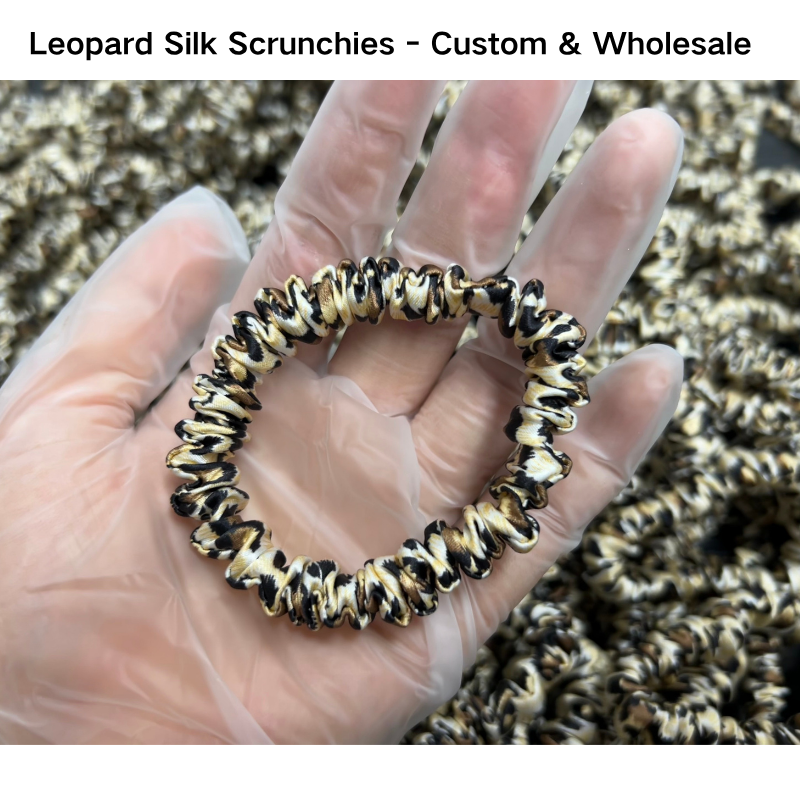 Leopard Silk Scrunchie Skinny - Custom & Wholesale