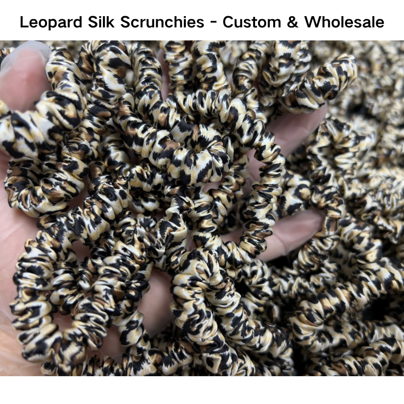 Leopard Silk Scrunchie Skinny - Custom & Wholesale