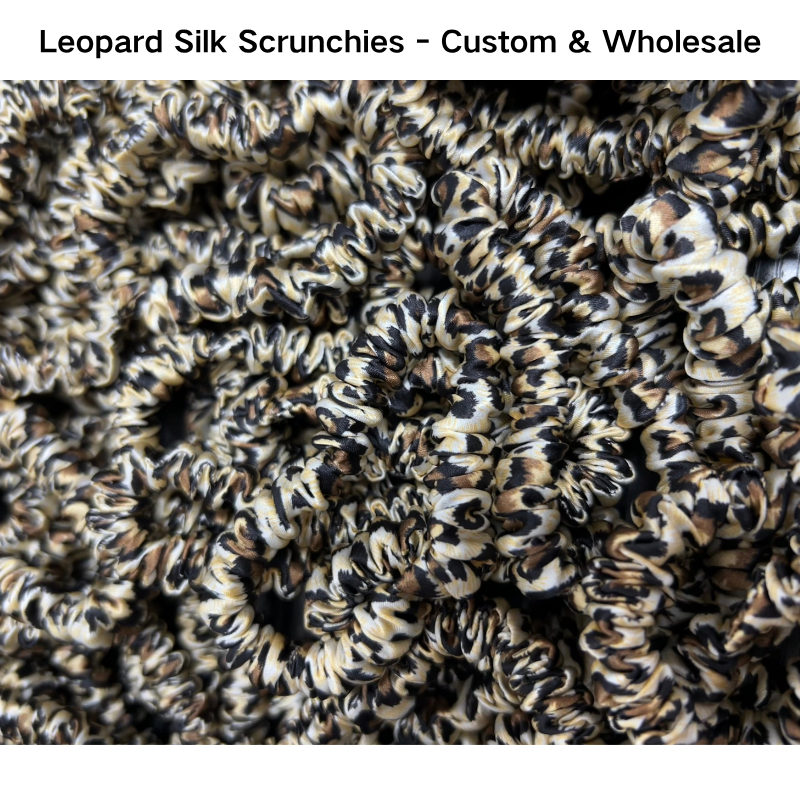 Leopard Silk Scrunchie Skinny - Custom & Wholesale