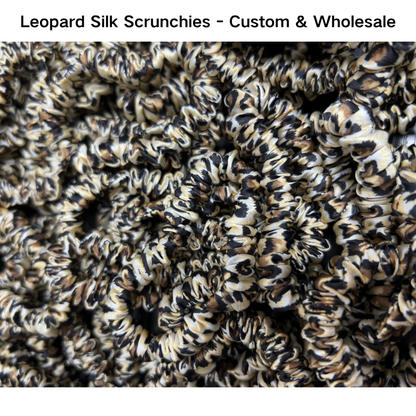 Leopard Silk Scrunchie Skinny - Custom & Wholesale