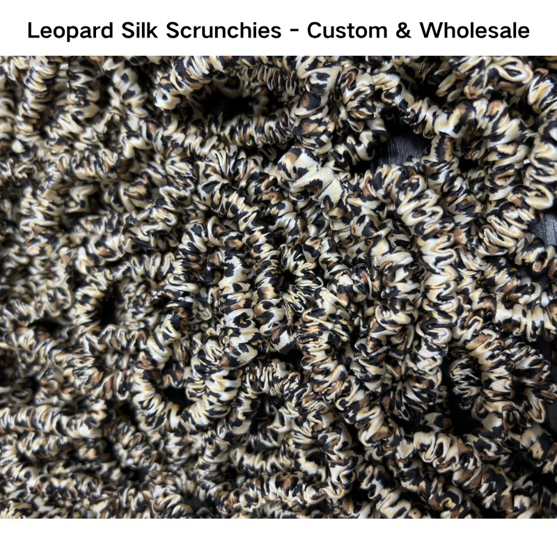 Leopard Silk Scrunchie Skinny - Custom & Wholesale