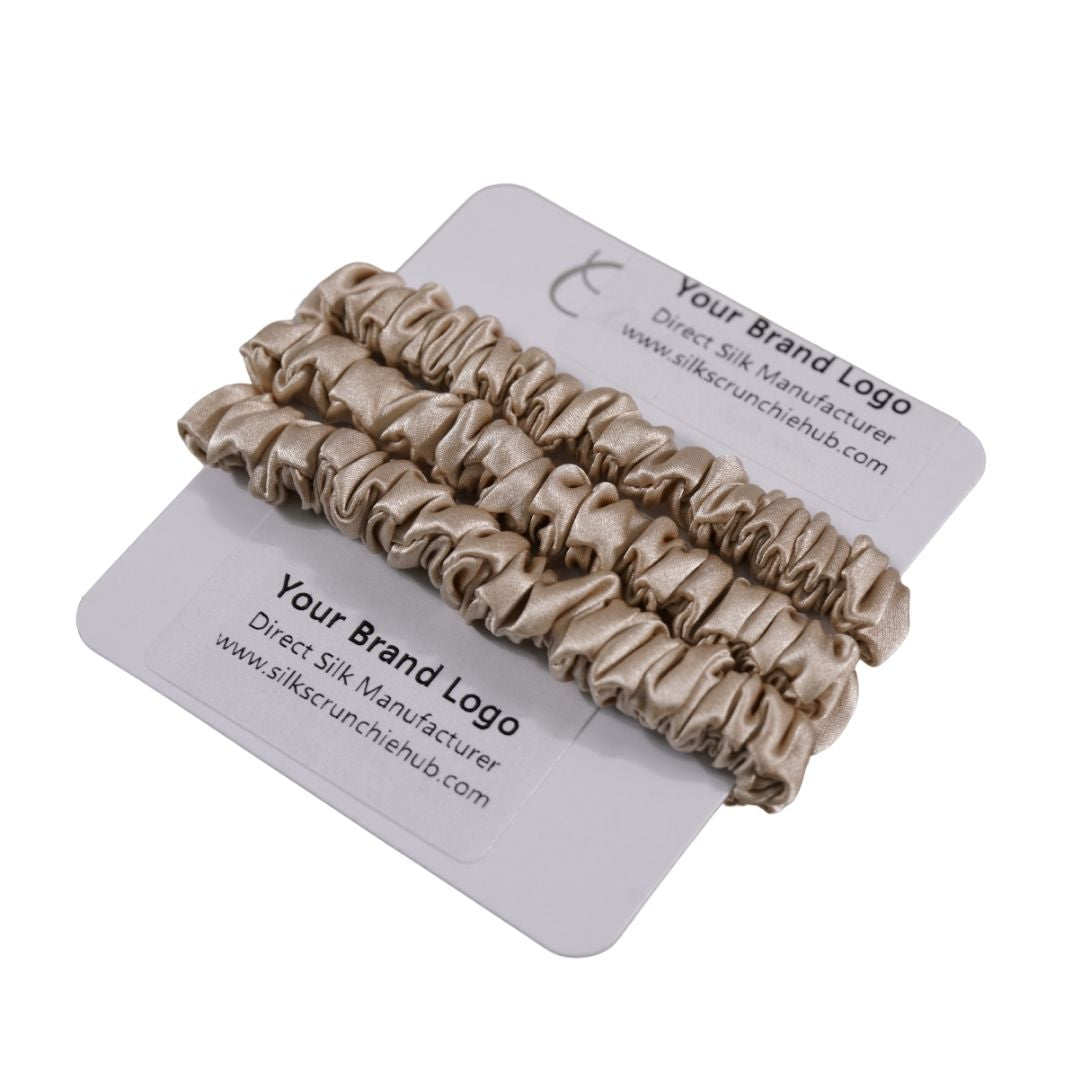 Custom Mulberry Silk Scrunchie Light Tan