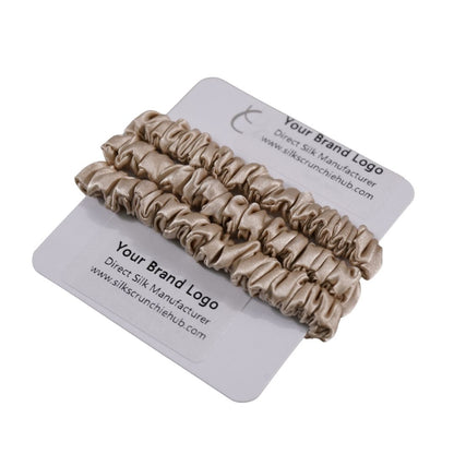Custom Mulberry Silk Scrunchie Light Tan