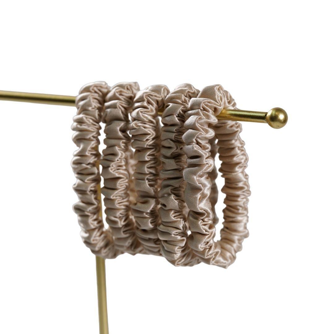 OEM Light Tan Silk Scrunchie Supplier