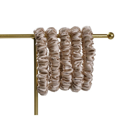 Bulk Light Tan Silk Scrunchies for Boutique